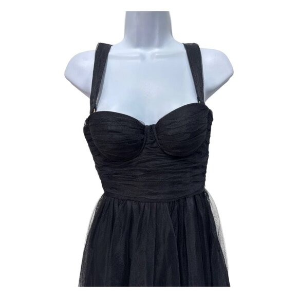 NWT Zimmermann Black Tulle Mesh Overlay Corset Maxi Dress Size 4 - Picture 12 of 13